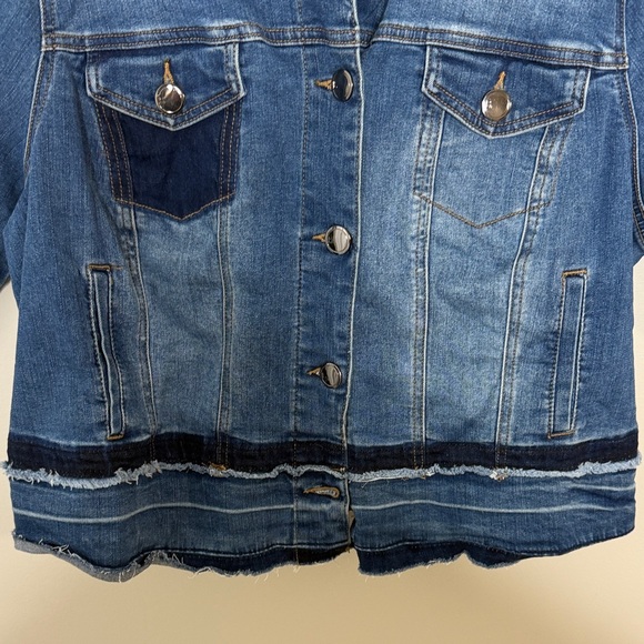 Lane Bryant Classic Blue Denim Jacket with Fringe Size 18 - Picture 6 of 16